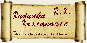 Radunka Krstanović vizit kartica